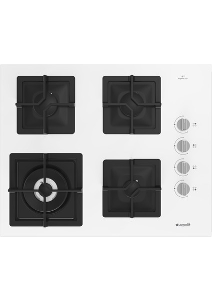 Ocd K 651 Dwb Fibona Serisi Gazlı Cam Tablalı Ocak Beyaz