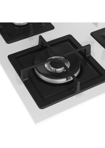 Ocd K 651 Dwb Fibona Serisi Gazlı Cam Tablalı Ocak Beyaz