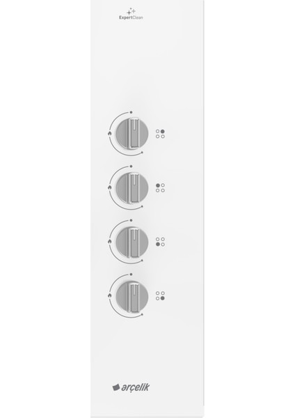 Ocd K 651 Dwb Fibona Serisi Gazlı Cam Tablalı Ocak Beyaz