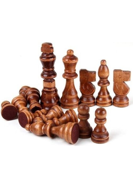 Ahşap Satranç Taşları No:45 Battal 12CM