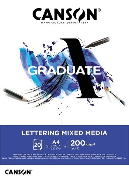 Graduate Letterıng Mıxed Medıa Defter A4 200G 20SH - Yeni 31250P028