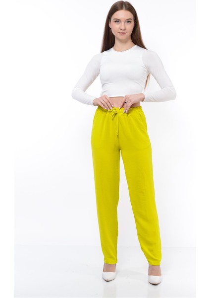 Kadın Beli Lastikli Aerobin Pantolon Fıstıkyeşili fiyatları