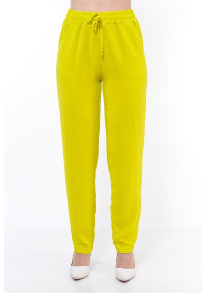 Kadın Beli Lastikli Aerobin Pantolon Fıstıkyeşili fırsatları