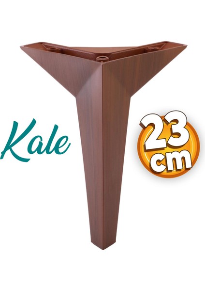 Kale Lüks Mobilya Kanepe Sehpa Tv Ünitesi Koltuk Ayağı 23 Cm Kahverengi Ahşap Desenli Baza Ayakları