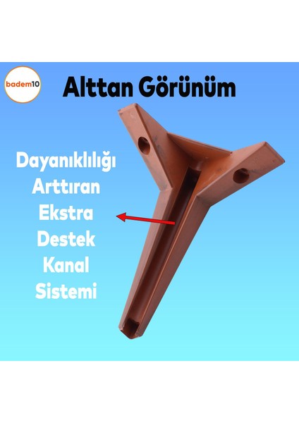 Kale Lüks Mobilya Kanepe Sehpa Tv Ünitesi Koltuk Ayağı 23 Cm Kahverengi Ahşap Desenli Baza Ayakları