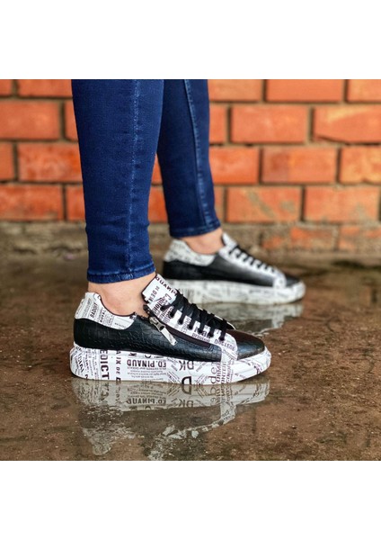 KB02 Crocodile Siyah Gazete Erkek Ayakkabı