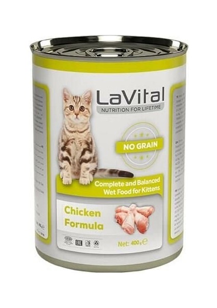 La Vital Kitten Tahılsız Tavuklu Yavru Konserve Kedi Maması 400GR