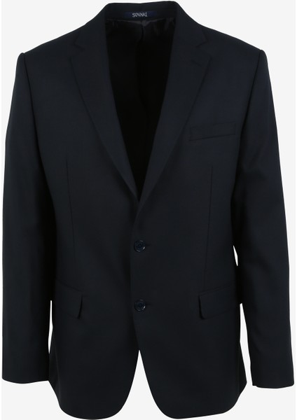 Mono Yaka Düz Lacivert Erkek T-Shirt TK1000400375