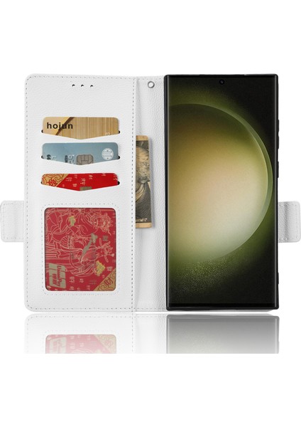Samsung Galaxy S23 Ultra Cep Telefon Kılıfı Stand Litchi Doku Pu Deri Çift Manyetik Toka Kapağı Için (Yurt Dışından) fırsatları