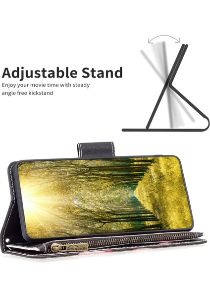 Samsung Galaxy A34 5g Manyetik Flip Folio Cüzdan Kılıf Stili-03 Fermuar Pu Deri Stand Telefon Kapağı (Yurt Dışından) modelleri