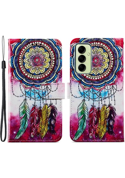 Samsung Galaxy A14 5g Pu Deri Telefon Kılıfı Cüzdan Desen Desen Baskı Strap ile Flip Telefon Kapağı (Yurt Dışından)