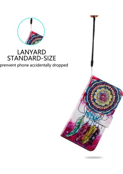 Samsung Galaxy A14 5g Pu Deri Telefon Kılıfı Cüzdan Desen Desen Baskı Strap ile Flip Telefon Kapağı (Yurt Dışından)