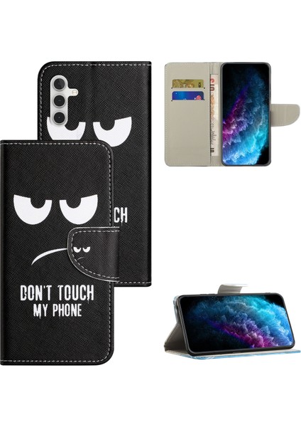 Samsung Galaxy A34 5g Desen Baskı Pu Deri Flip Folio Kılıf Çapraz Doku Şok Geçirmez Tpu Iç Kabuk Cüzdan Stand Telefon Kapağı (Yurt Dışından)