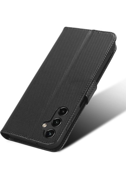 Samsung Galaxy A14 5g Stand Cüzdan Telefon Kapağı Manyetik Toka Elmas Doku Pu Deri Tam Koruma Kılıfı (Yurt Dışından)