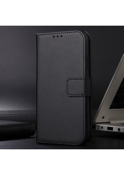 Samsung Galaxy A14 5g Stand Cüzdan Telefon Kapağı Manyetik Toka Elmas Doku Pu Deri Tam Koruma Kılıfı (Yurt Dışından)