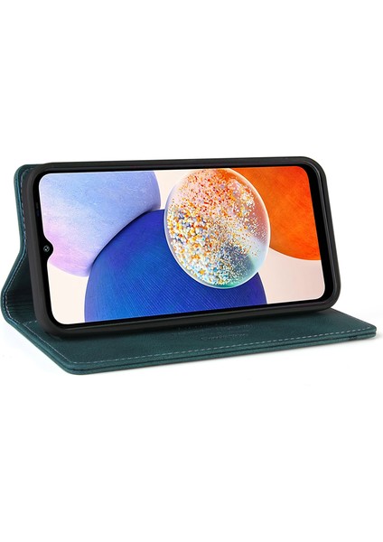 Samsung Galaxy A14 5g Rfıd Engelleme Cilt Dokunma Tam Kapsamı Pu Deri Stand Cüzdan Telefon Kılıfı (Yurt Dışından) modelleri