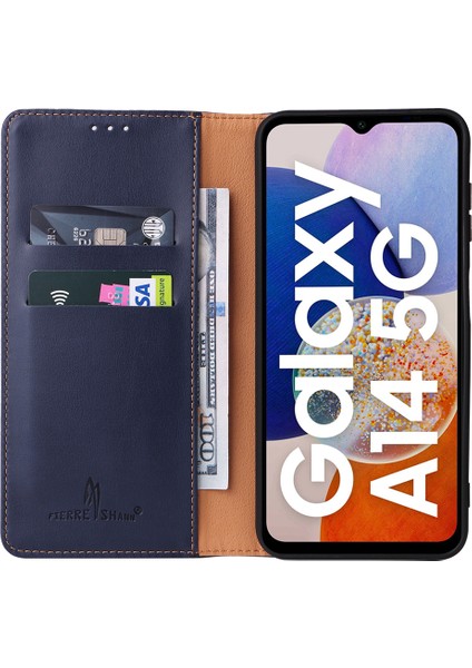 Samsung Galaxy A14 5g / A14 4g Pu Deri Cüzdan Telefon Kılıf Katlama Standı Standı Anti-Damla Kapağı (Yurt Dışından)