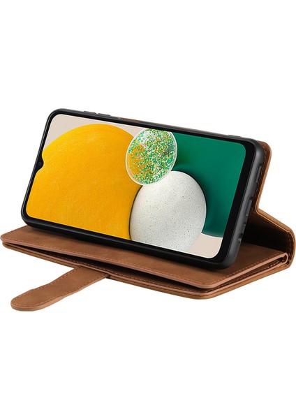 Samsung Galaxy A14 5g Pu Deri Telefon Kılıfı Anti-Çizelge Koruyucu Kapak 9 Kart Yuvaları Fermuar Cepli Telefon Kapağı (Yurt Dışından) fırsatları