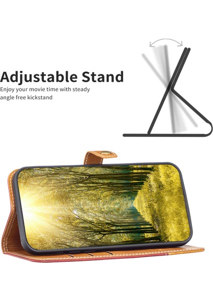 Samsung Galaxy A34 5g Pu Deri Stand Kart Yuvaları Kasa Stili 12 Çift Dikiş Çizgileri Renk Ekleme Flip Telefon Kapağı (Yurt Dışından) fiyatları