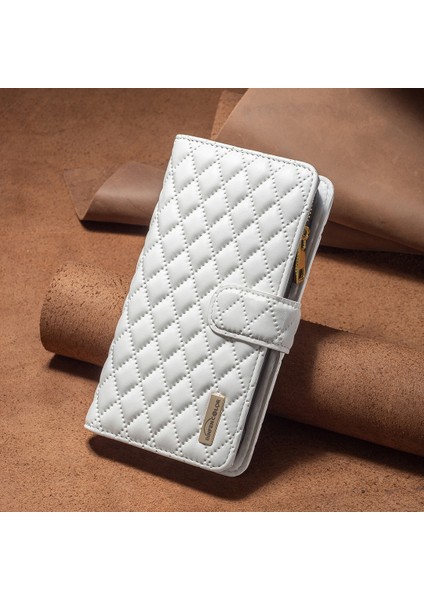 Samsung Galaxy A34 5g Baskılı Rhombus Desen Pu Deri Kılıf Folio Manyetik Cüzdan Stand Zipper Cep Telefon Kapağı Kayışla (Yurt Dışından) indirimleri