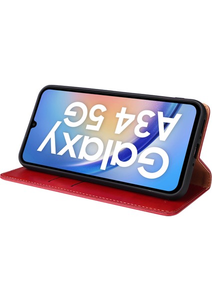 Samsung Galaxy A34 5g Pu Deri Deri Cüzdan Şok Geçirmez Kapak Flip Stand Telefon Kılıfı (Yurt Dışından) modelleri