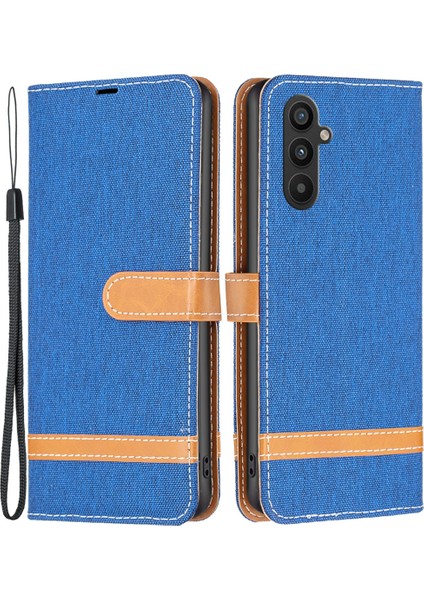 Samsung Galaxy A34 5g Renkli Bir Ekleme Kot Ceza Doku Flip Folio Cover Pu Leathstand Cüzdan Telefon Kılıfı Kayış (Yurt Dışından)