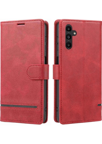 Samsung Galaxy A34 5g Yatay Hat Pu Deri Koruyucu Kılıf Stand Cüzdan Telefon Kapağı (Yurt Dışından)