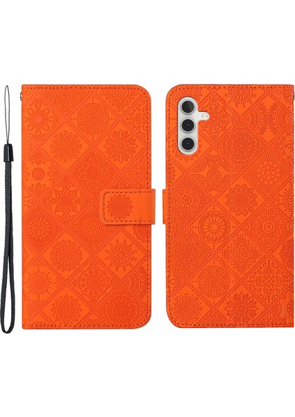 Samsung Galaxy A34 5g Etnik Stil Çiçek Basılı Pu Deri Manyetik Flip Telefon Kılıfı Stand Cüzdan Koruyucu Telefon Kapağı Kayışlı (Yurt Dışından) fiyatları