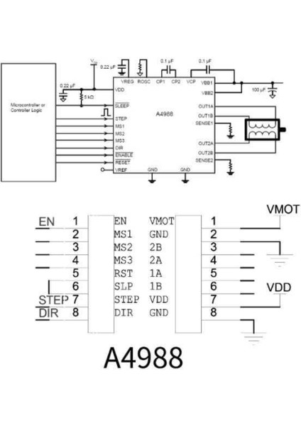 A4988 Step Motor Sürücü - 3D Yazıcı/cnc Uyumlu - Kırmızı