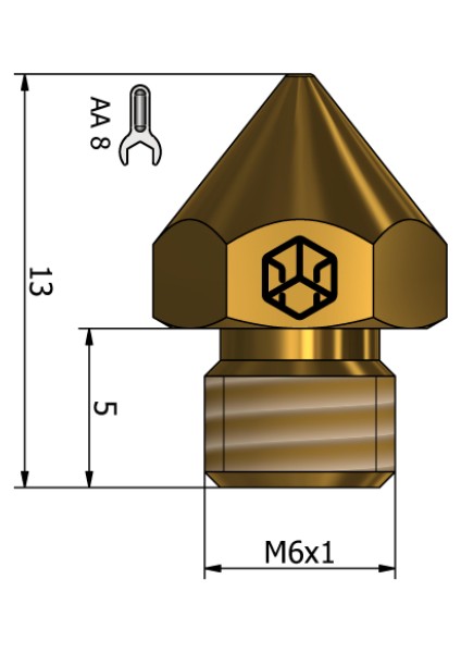 Csa 1.0mm Creality Cr-10 Nozzle - Ender-3 Uyumlu