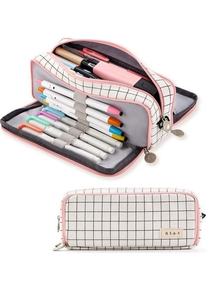 Büyük Kapasiteli Kırtasiye Kutusu Kanvas Kalem Kutusu (Yurt Dışından)