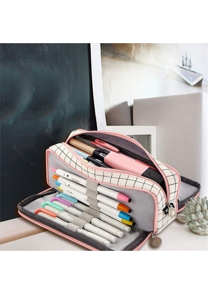 Büyük Kapasiteli Kırtasiye Kutusu Kanvas Kalem Kutusu (Yurt Dışından) fırsatları