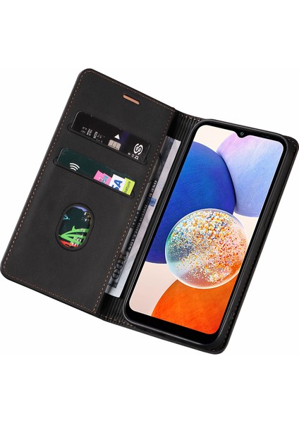 Samsung Galaxy A14 5g Cüzdan Manyetik Deri Telefon Stand Kılıfı Bilgisayar Cep Telefonu Kapağı (Yurt Dışından)