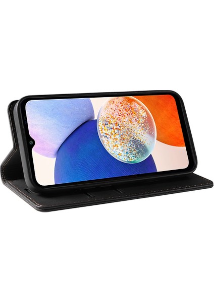 Samsung Galaxy A14 5g Cüzdan Manyetik Deri Telefon Stand Kılıfı Bilgisayar Cep Telefonu Kapağı (Yurt Dışından)