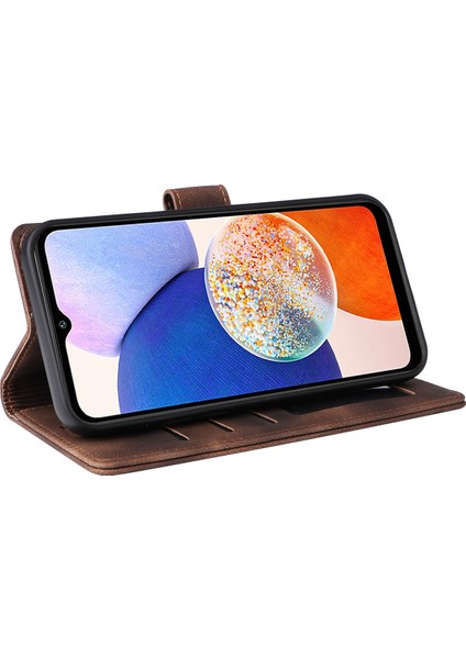 Samsung Galaxy A14 5g / 4g Cilt Deri Deri Cüzdan Telefon Kılıfı Flip Stand Anti-Drop Kapağı (Yurt Dışından) modelleri