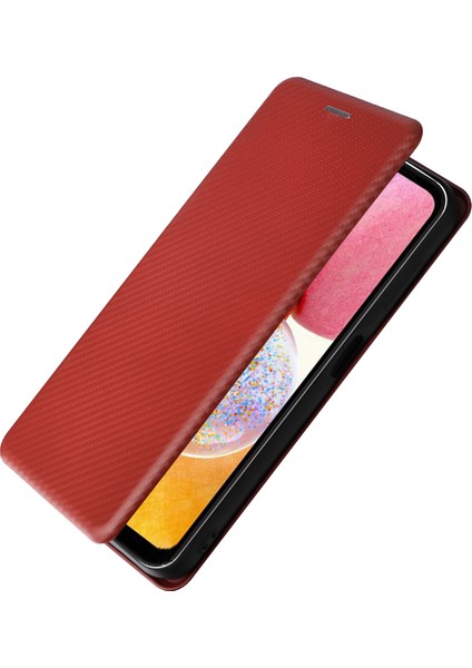 Samsung Galaxy A14 4g Pu Deri Manyetik Telefon Kılıfı, Stand Kartı Tutucu Yuvası Karbon Fiber Desen Telefon Kapağı (Yurt Dışından) indirimleri