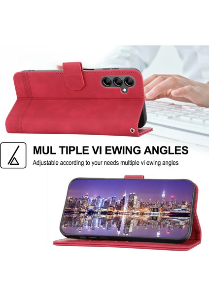 Samsung Galaxy A14 5g Telefon Kılıfı Stand Cüzdanı, Pu Deri Çizgiler Baskılı Telefon Kapağı (Yurt Dışından) fiyatları