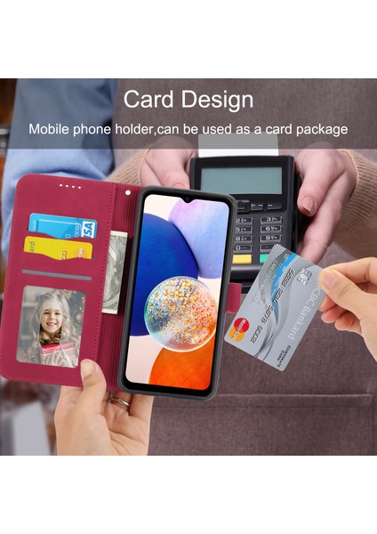 Samsung Galaxy A14 5g Telefon Kılıfı Stand Cüzdanı, Pu Deri Çizgiler Baskılı Telefon Kapağı (Yurt Dışından) indirimleri