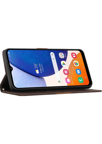 Samsung Galaxy A14 5g Telefon Stand Kapağı Izgara Deri Birleştirme Deri Manyetik Flip Cüzdan Telefon Kılıfı Kayış (Yurt Dışından) fırsatları