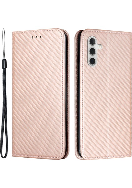 Samsung Galaxy A34 5g Şok Geçirmez Karbon Fiber Doku Telefon Kapağı Manyetik Otomatik Kapanış Pu Deri Flip Cüzdan Kılıfı Standı (Yurt Dışından) fiyatları