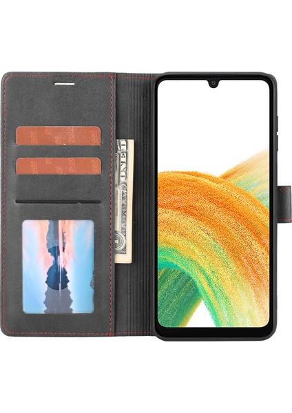 Samsung Galaxy A34 5g Yatay Hat Pu Deri Koruyucu Kılıf Stand Cüzdan Telefon Kapağı (Yurt Dışından) fırsatları