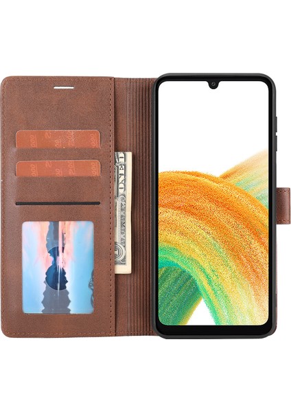 Samsung Galaxy A34 5g Yatay Hat Pu Deri Koruyucu Kılıf Stand Cüzdan Telefon Kapağı (Yurt Dışından) fırsatları