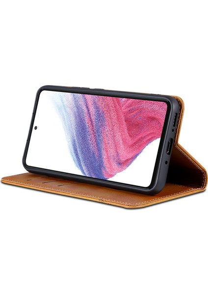 Samsung Galaxy A34 5g Anti-Drop Cowhide Doku Telefon Kılıfı Stand Cüzdan Pu Deri Manyetik Otomatik Absorbed Koruyucu Folio Flip Telefon Kapağı (Yurt Dışından)