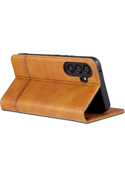 Samsung Galaxy A34 5g Anti-Drop Cowhide Doku Telefon Kılıfı Stand Cüzdan Pu Deri Manyetik Otomatik Absorbed Koruyucu Folio Flip Telefon Kapağı (Yurt Dışından) modelleri