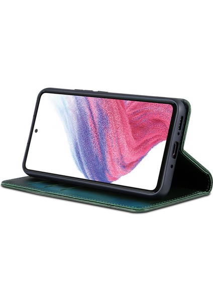Samsung Galaxy A34 5g Anti-Drop Cowhide Doku Telefon Kılıfı Stand Cüzdan Pu Deri Manyetik Otomatik Absorbed Koruyucu Folio Flip Telefon Kapağı (Yurt Dışından)