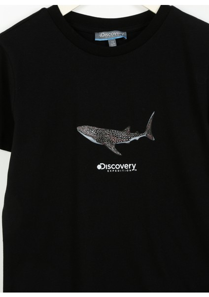 Baskılı Siyah Erkek T-Shirt MERCAN BOY modelleri