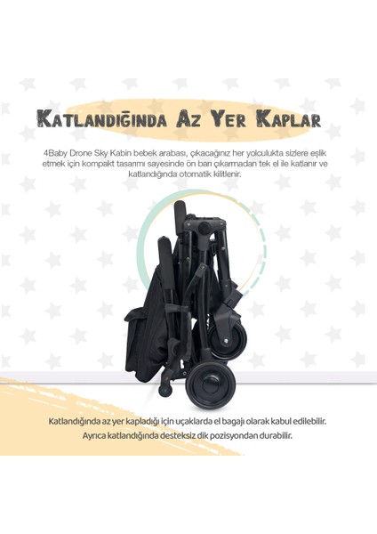 Black Drone Sky Kabin Sistem Bebek Arabası Kabin