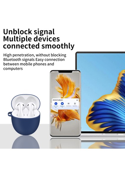 Huawei Freebuds Silikon Kılıf 5 Koruyucu Kapak Anti-Fall Bluetooth Kulaklık Koruyucusu Kanca ile (Yurt Dışından)