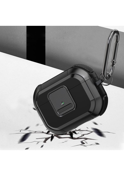 Apple Pods Pro Case Kapağı Için Şok Geçirmez Kasa Carabiner Tws Kulaklık Tpu Pc Kabuğu (Yurt Dışından)