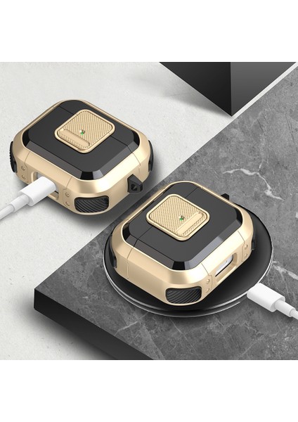 Apple Pods Için Koruyucu Kılıf 3 Vaka Tws Kulakbuds Tpu Pc Kapağı Kilitli Carabiner (Yurt Dışından)